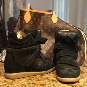 Isabel Marant Black Bekett wedge sneaker